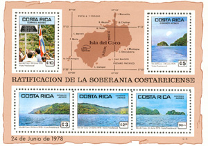 Série de timbres de 1978 commémorant la ratification de la souveraineté costaricienne sur Isla del Coco
